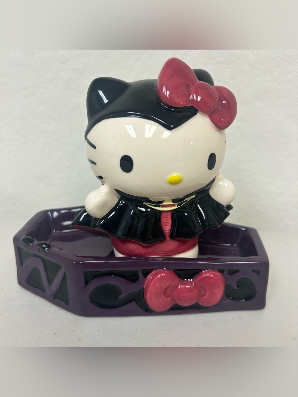 Hello Kitty Blue Sky Viral TikTok 2025 Vampire Coffin Halloween Ceramic Figurine